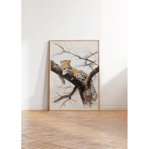 Leopard Wall Art, Leopard Drawing Print, Animal Decor, Safari Poster, Leopard Pencil Drawing, Big Cat Wall Art Wall Art, Modern Wall Decor, 24x36 UNFRAMED