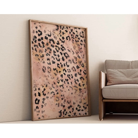 Leopard Wall Art, Leopard Pattern Print, Cheetah Poster, Textured Wall Art, Blush Pink Aesthetic Apartment Decor, Wall Art, Modern Wall Decor, 24x36 UNFRAMED