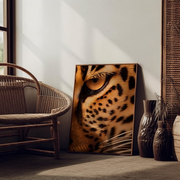 Leopard Wall Artclose Up Leopard Eye Poster Wildlife Photography Print Bedroom Wall Decor Aesthetic Trendy Photography High Definition, Poster Only