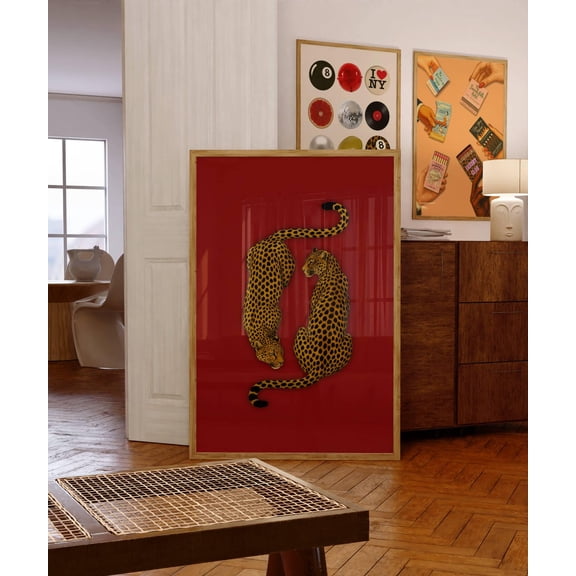 Leopard Wall Decor Print Vintage Cheetah Wall Decor Retro Y2K Aesthetic Maximalist Leopard Print Dopamine Decor Bold Spaces