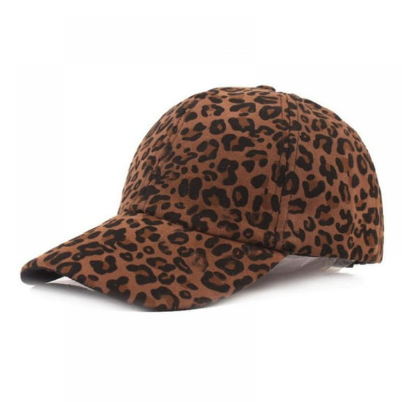 Leopard Washed Distressed Messy Criss-Cross Ponytail Hat Cheetah Animal Print Baseball Cap