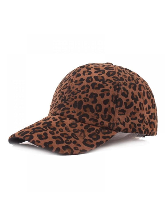 Leopard Washed Distressed Messy Criss-Cross Ponytail Hat Cheetah Animal Print Baseball Cap
