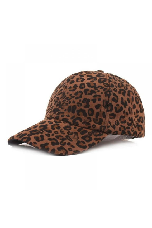 Leopard Washed Distressed Messy Criss-Cross Ponytail Hat Cheetah Animal Print Baseball Cap