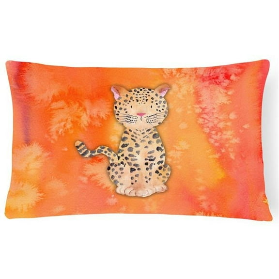 Leopard Watercolor Canvas Fabric Decorative Pillow