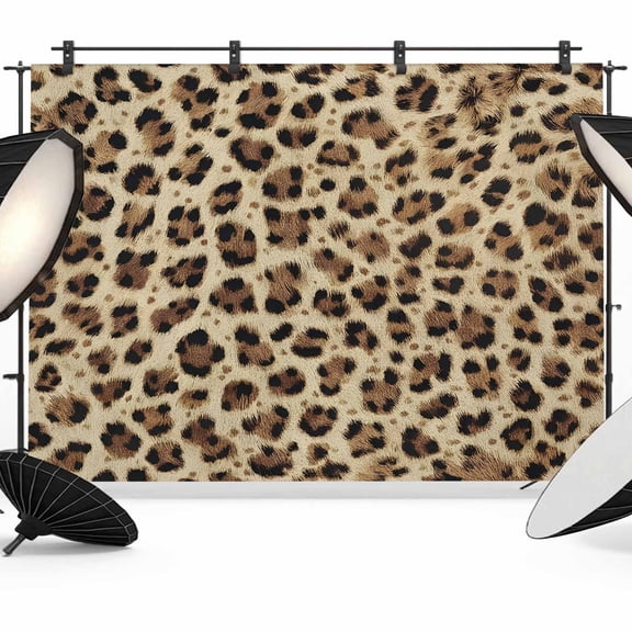 Leopard Wild Backdrop for Photography, Brown Leopard Texture Photo Backdrop Portrait Background Party Banner Photo Backgrounds for Studio Booth Props, 7x5ft