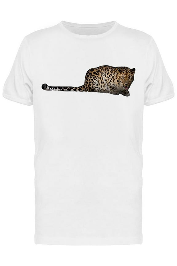 Leopard With Long Tail  T-Shirt Men -Image by Shutterstock, Male 3X-Large