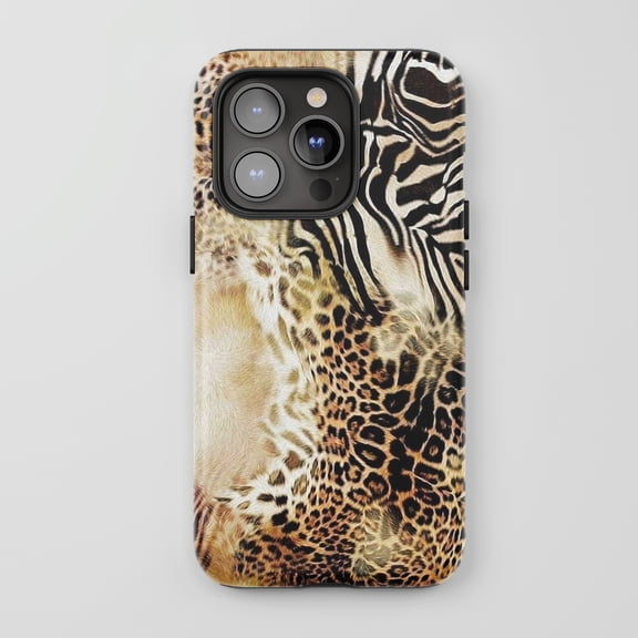 Leopard Zebra For iPhone Phone Case Exotic Fashion Brown Black Tan
