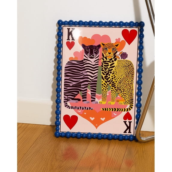 Leopard Zebra King Of Hearts Valentines Day Maximalist Wall Art Print ...
