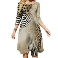 thumbnail image 1 of Leopard Zebra Texture Sweetheart Knot Flared Dress Fashion Design Large Size Loose Dress Spring Summer Women Dress, 1 of 9