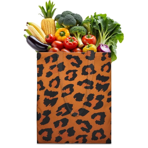 Leopard and Flowers Print Shopping Tote - Foldable & Durable Bag for Eco-Conscious Consumers