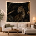 thumbnail image 1 of Leopard and Tropical Leaves Tapestry Wall Hanging, 1 of 7