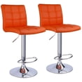 thumbnail image 1 of Leopard by Leader Accessories Square Back PU Leather Adjustable Swivel Bar Stool,Set of 2,Orange, 1 of 6