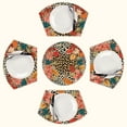thumbnail image 1 of Leopard print autumn leaves pattern Round Table Placemats Set Of 5 Wedge Table Mats Washable Heat Resistant Place Mat For Dining Table Kitchen Farmhouse Restaurant, 1 of 6