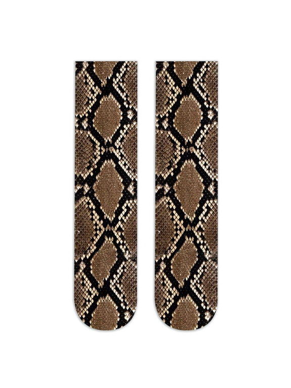 Leopard print calf socks, printed stockings, mid length socks, fashionable and versatile colorful socks (2 pairs)