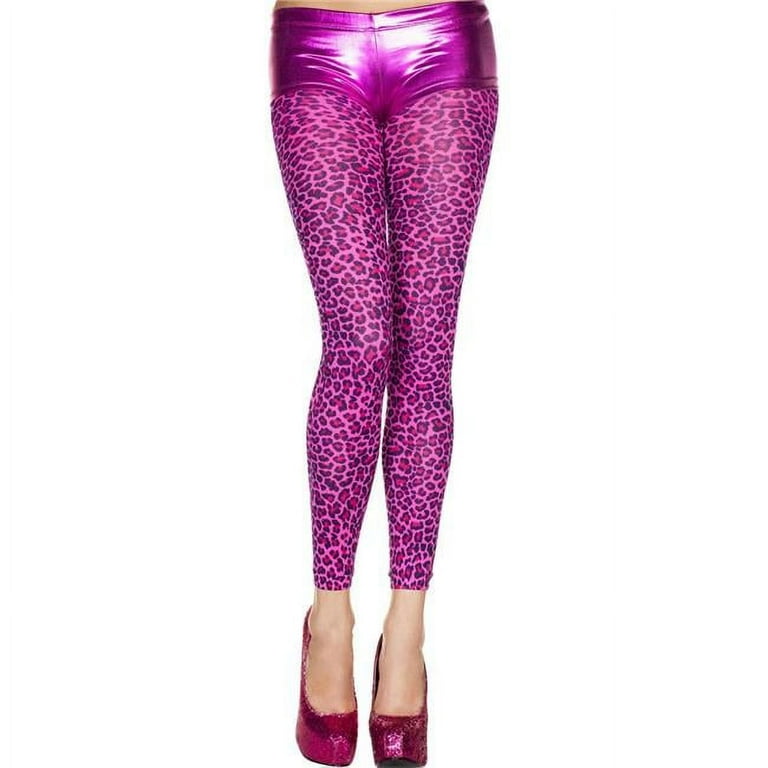 Leopard print opaque leggings 35810-HOTPINK 