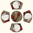 thumbnail image 1 of Leopard print plaid red black Round Table Placemats Set Of 5 Wedge Table Mats Washable Heat Resistant Place Mat For Dining Table Kitchen Farmhouse Restaurant, 1 of 6