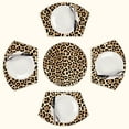 thumbnail image 1 of Leopard print tan black spots Round Table Placemats Set Of 5 Wedge Table Mats Washable Heat Resistant Place Mat For Dining Table Kitchen Farmhouse Restaurant, 1 of 6