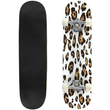 Leopard skin seamless Outdoor Skateboard Longboards 31"x8" Pro Complete Skate Board Cruiser