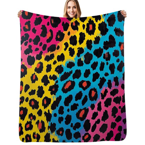 Leopard spot Flannel Blankets Soft Throw Blanket Winter Travel Office Outdoor Bedspread