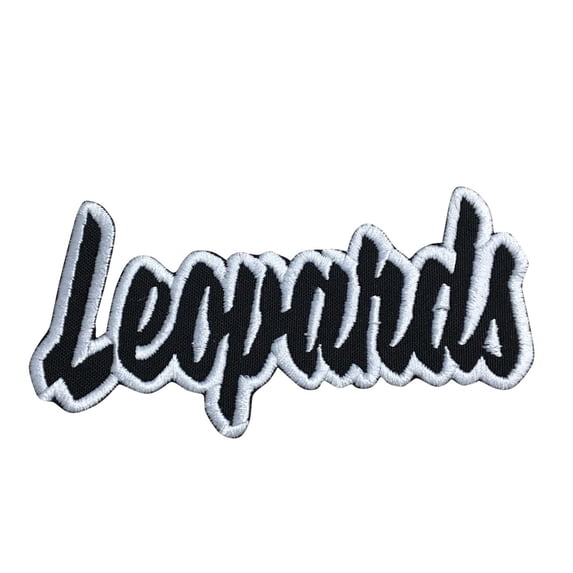 Leopards - Black/White - Team Mascot - Words/Names - Iron on Applique/Embroidered Patch