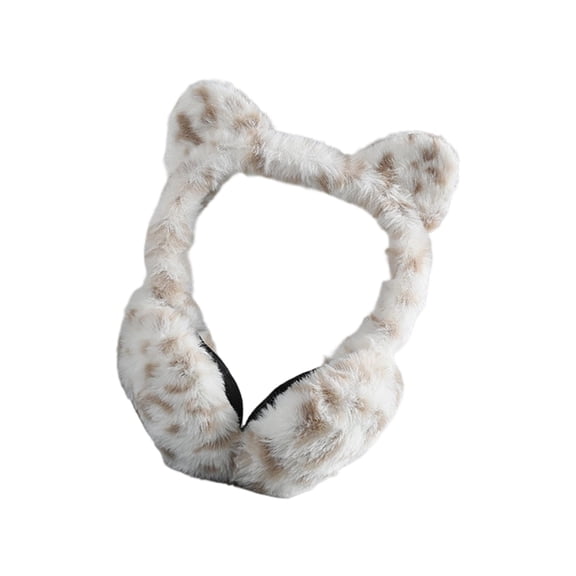 Elastic Coldproof Ear Muffs Cartoon Leopards Styles Portable Design Ear Covers For Hiking Shopping Winter Activity