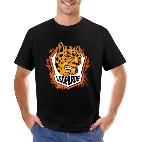 Leopards Men’s Graphic T-shirt Vintage Short Sleeve Sport Tee Black 5XL