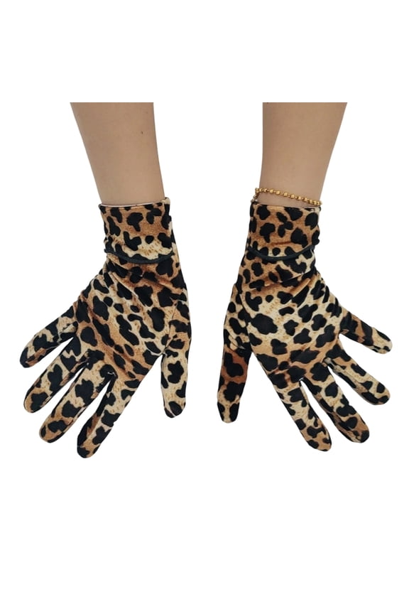 Leopards Pattern Gloves Stretchy Polyester Fabric For Men Women Kids Insulated Cold Weather Accessory
