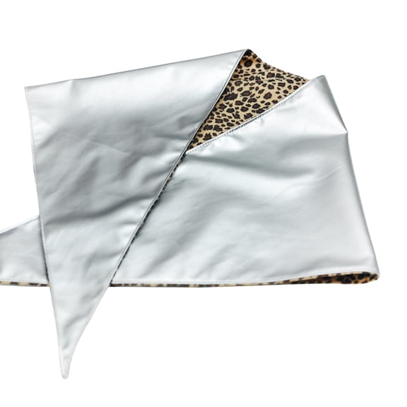 Leopards Pattern PU Bandana Double Sided Head Kerchief for Men and Women Leopards Print Head Scarf