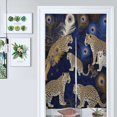 thumbnail image 1 of Leopards Peacocks Midnight Blue Gold Door Curtain Nordic Living Room DoorCurtain Porch Partition Curtain Kitchen Rative Half Curtain, 1 of 4