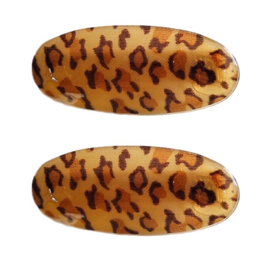 Leopards Print Oval Hair Clip For Women Girls Secure Grip Practical Plastic Metal Hair Accessory For Daily Parties