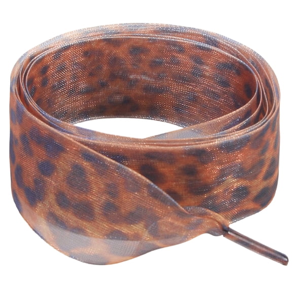 Leopards Print Shoelace 2.5cmX120cm Wide Flat Sheer Shoe Lace Anti Slip Sneakers Lace For Adult Teen Footwear Decoration