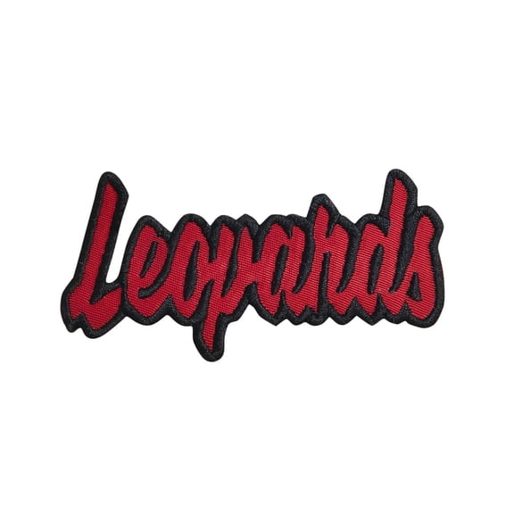 Leopards - Red/Black - Team Mascot - Words/Names - Iron on Applique/Embroidered Patch