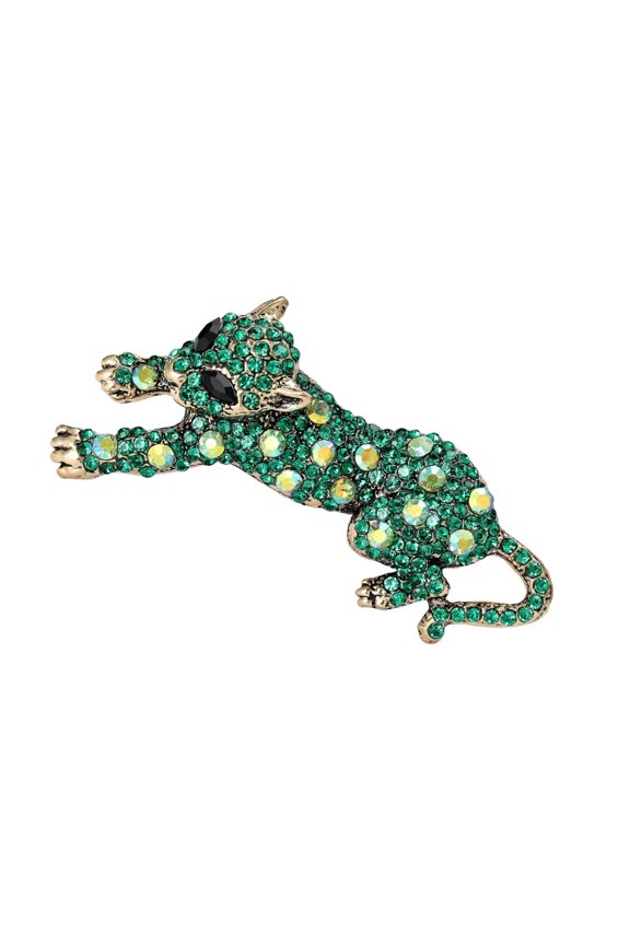 Leopards Rhinestones Lapel Pin Sparkling Crystal Alloy Brooch Jewelry Clip For Daily Wear Parties Weddings