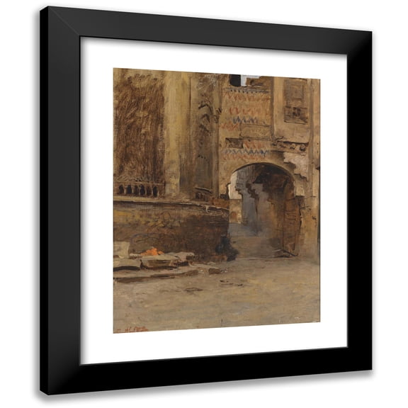 Leopold Carl Müller 12x14 Black Modern Framed Museum Art Print Titled - Arch in Cairo
