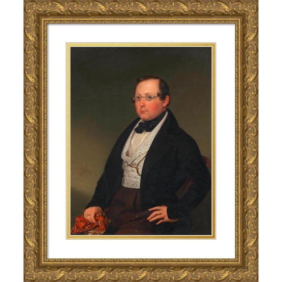 Leopold Fertbauer 12x14 Gold Ornate Wood Frame and Double Matted Museum Art Print Titled - Kaiserlicher Ratagegelli (E) (Around 1840-1850)