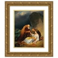 thumbnail image 1 of Leopold Fertbauer 15x18 Gold Ornate Wood Frame and Double Matted Museum Art Print Titled - The Rescue (1843), 1 of 4
