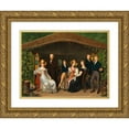 thumbnail image 1 of Leopold Fertbauer 24x19 Gold Ornate Framed and Double Matted Museum Art Print Titled - The Imperial Family Around the Duke of Reichstadt in a Gazebo (1826), 1 of 4