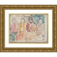 thumbnail image 1 of Leopold Gottlieb 14x11 Gold Ornate Wood Frame and Double Matted Museum Art Print Titled - Rural Women from Mierzwin (1915), 1 of 4