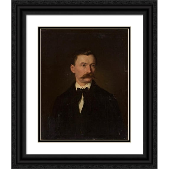 Leopold Löffler 20x24 Black Ornate Framed Double Matted Museum Art Print Titled: Self-Portrait
