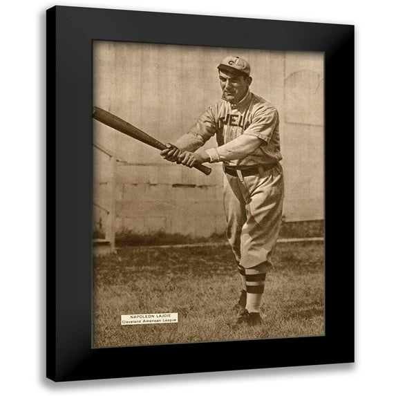 Leopold Morse Goulston Baseball Collection 14x18 Black Modern Framed Museum Art Print Titled - Napoleon Lajoie, Cleveland American League, 1880