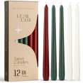 thumbnail image 1 of Leor & Lair Christmas Taper Candles - 12 Pack - 10" Red, Green & White Candlesticks for Christmas Decoration, 1 of 5