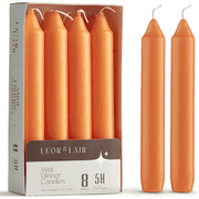 Leor & Lair Orange Taper Candles - Pack of 8 6" Candles for Fall, Halloween, Thanksgiving