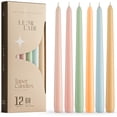 thumbnail image 1 of Leor & Lair Pastel Taper Candles - 12 Pack - for Easter & Spring Dinner, 6 Hour Burn, 1 of 4