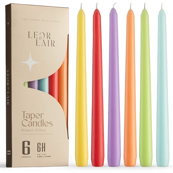 Leor & Lair Spring Taper Candles - 6 Pack - Spring Candles for Easter & Spring Decor