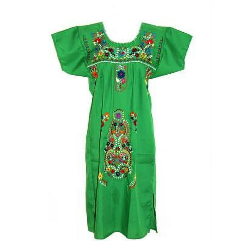 Leos Imports Mexican Dress Puebla (3XL, Green)