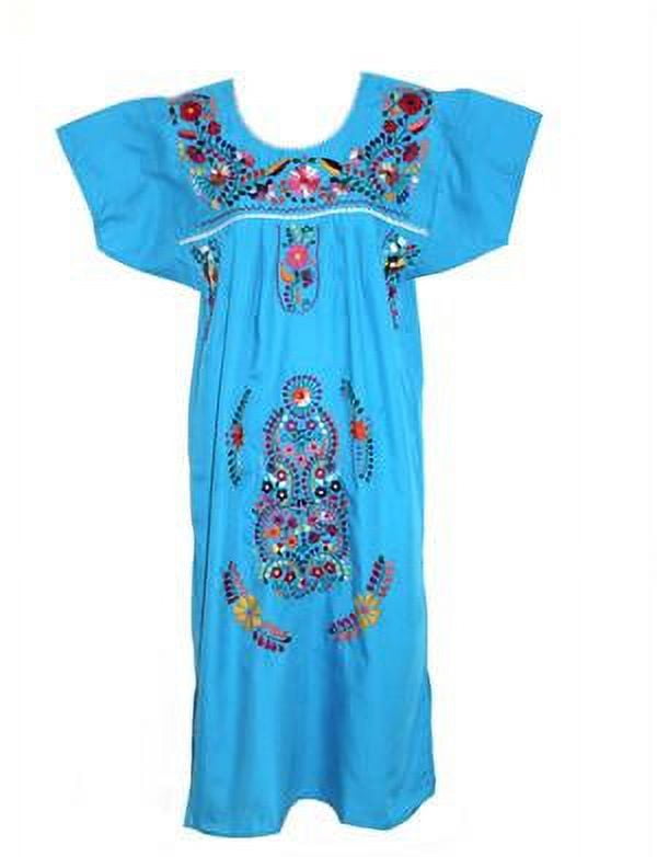 sachin and babi light blue dress Mexican Embroidered Tunic Dress | Artisan-Made in MexicoMexico
