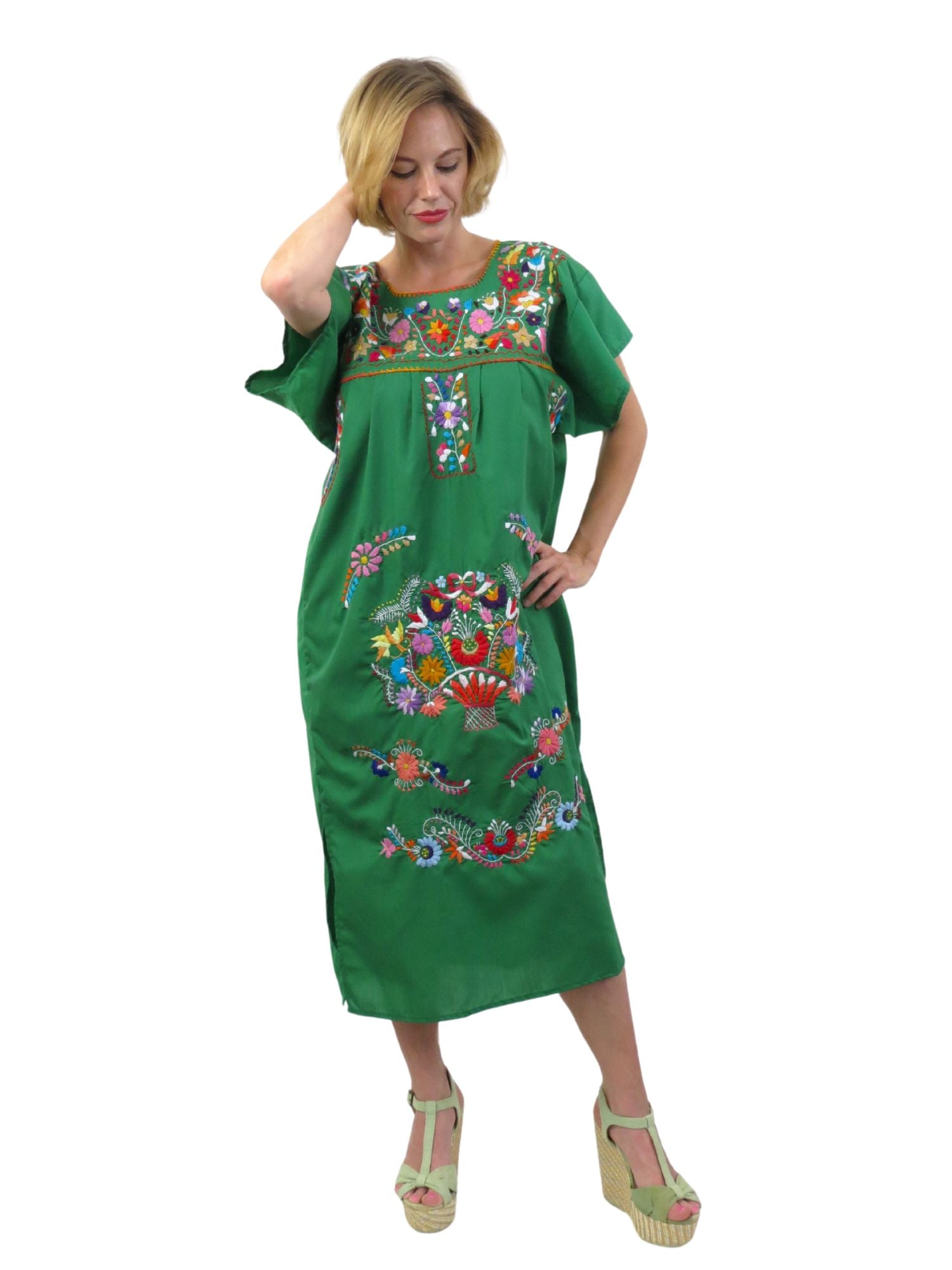 green emerald velvet dress Navy Blue Puebla Dress – Mi Tia