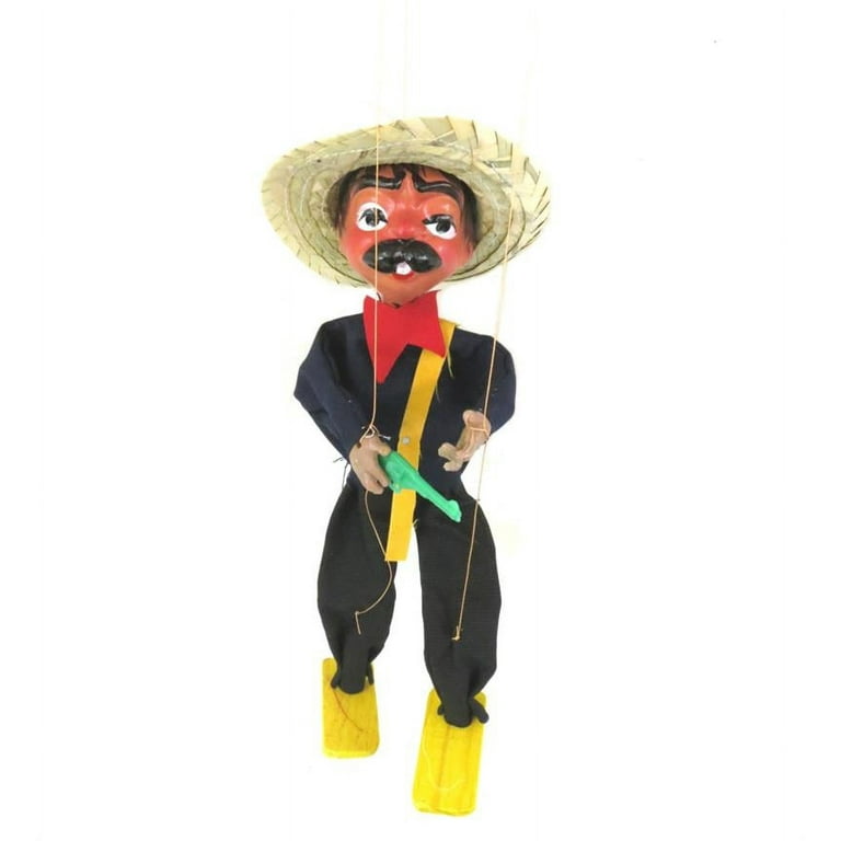 Leos Imports Mexican String Puppet Marionette Bandido w/Gun