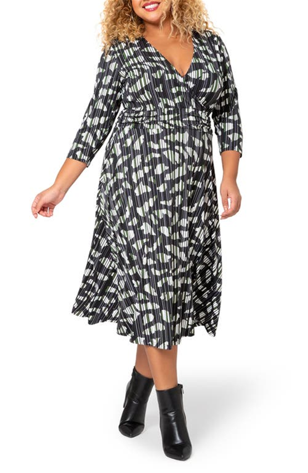 Leota Women's Amiya Midi Perfect Wrap Dress Blue Size 1X main image 0