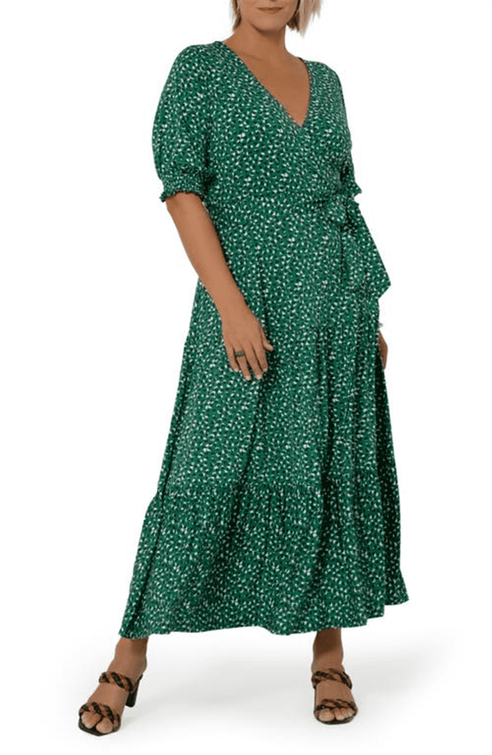 Leota Women's Marlo Faux Wrap Dress Green Size 3X - Main Image